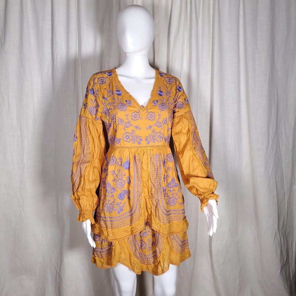 NEW Anthropologie floral embroidery dress